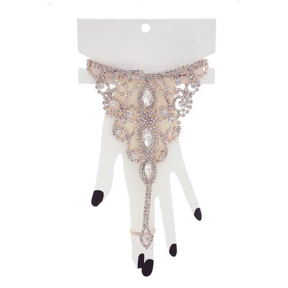Marquise Rhinestone Hand Ring Bracelet - Picture 3 of 7